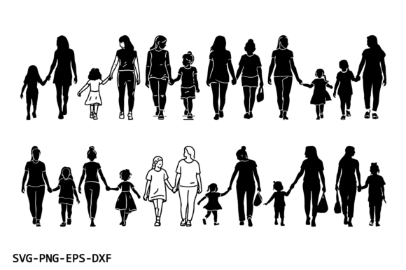 Mom Daughter Walking Silhouette: A Designer’s Real-World Embroidery Review