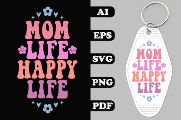 Mom Life Happy Life Groovy Key Chain SVG Review for Real Embroidery Projects